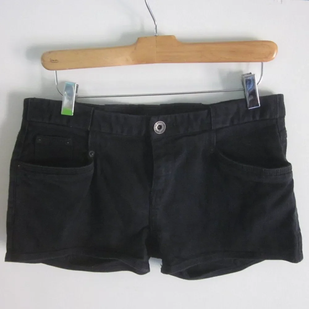 Theyskins Theory Womens Size 25  Black Denim Short Shorts 2.5
